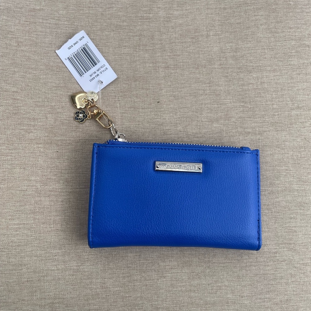 Madden Girl Blue Key Card Holder with Gold Accents